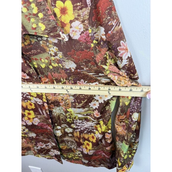 VINTAGE 70'S Bordin Knits Picture Long Sleeve Shirt Button Down Floral Fall - Picture 6 of 8